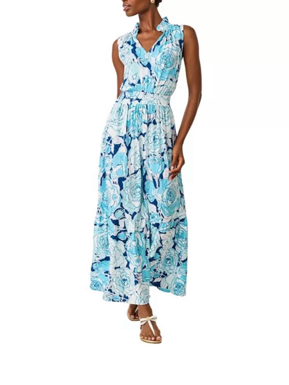 New Lilly Pulitzer Dress Amiria Maxi Capri Blue Rosanna SOLD OUT!